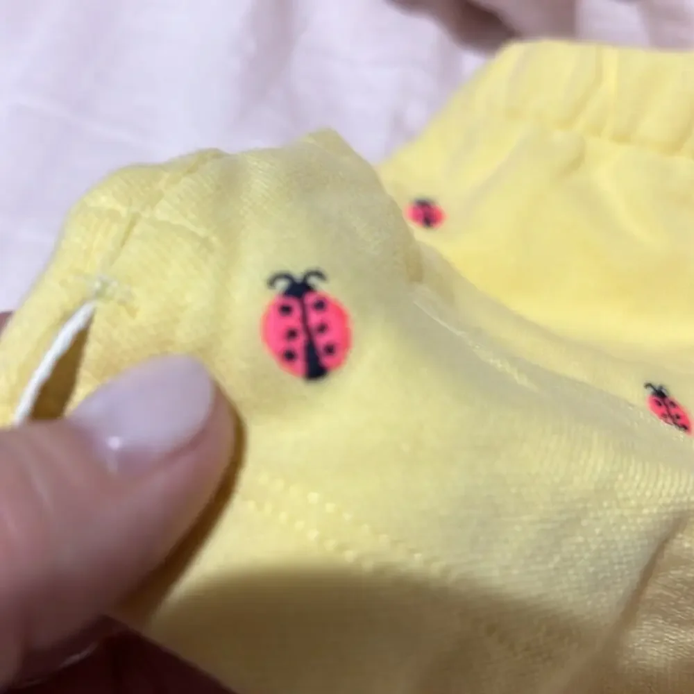 Ralph Lauren 6x Yellow Shorts with Ladybug Embroidery stretch elastic waste nwt